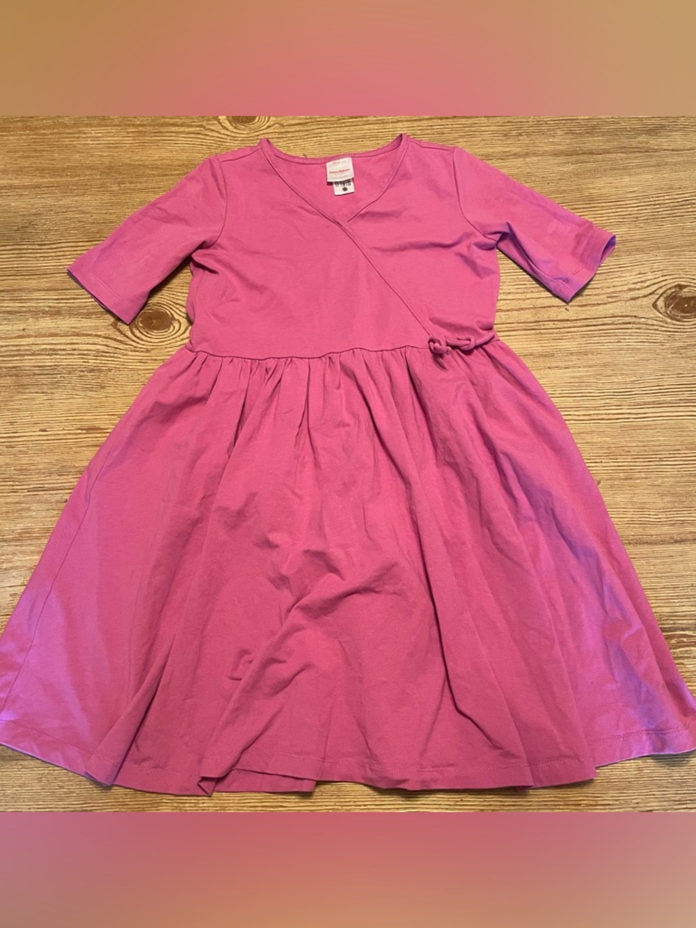 Hanna Andersson Girls Pink Knit Wrap-Style Dress